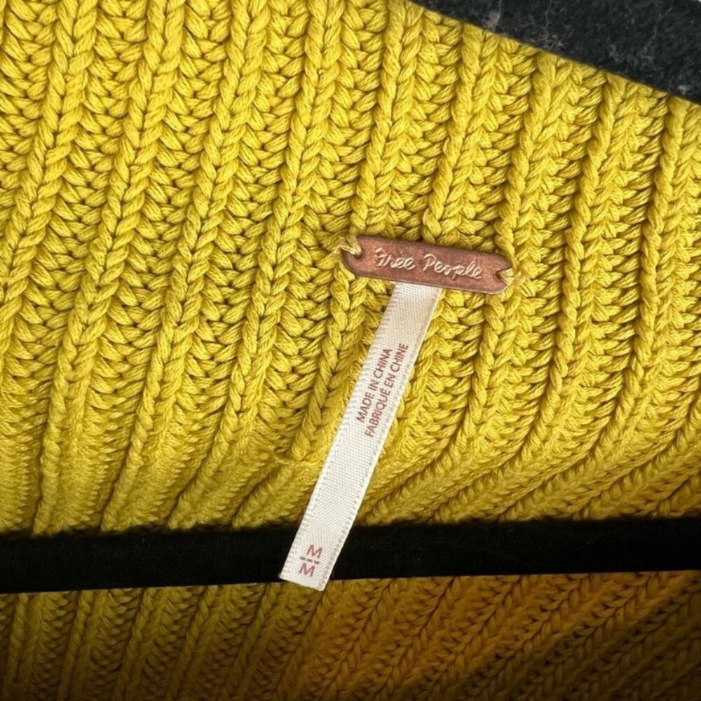 Free People Mustard Yellow Ribbed Crewneck Sweater - Picture 8 of 9